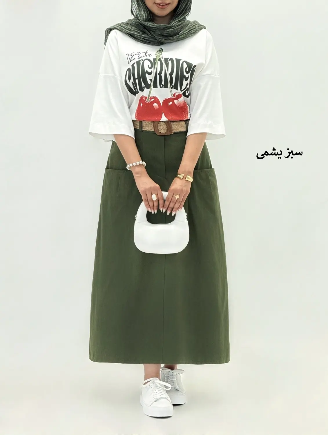 6614-دامن لینن پاستیل